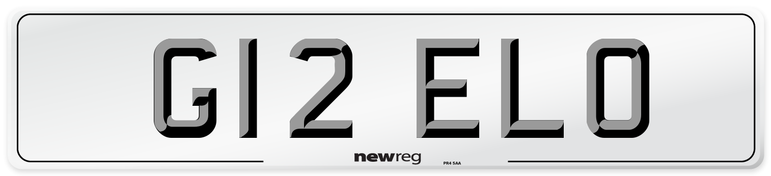 G12 ELO Number Plate from New Reg